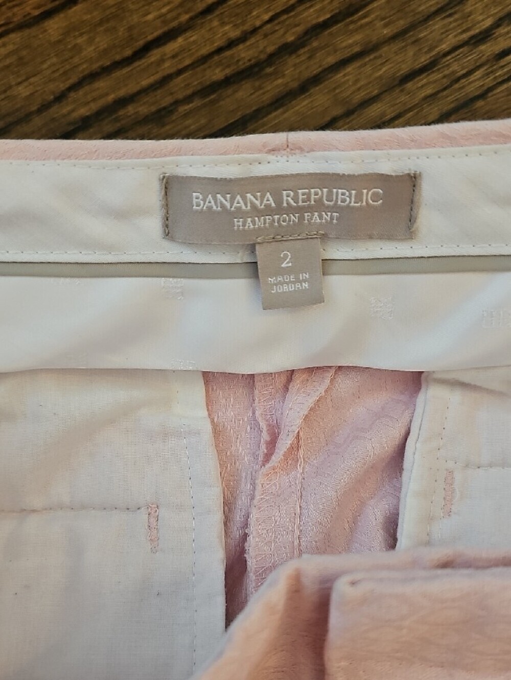 Banana Republic Pale Pink Textured Hampton Pants Size 2 - Picture 12 of 13